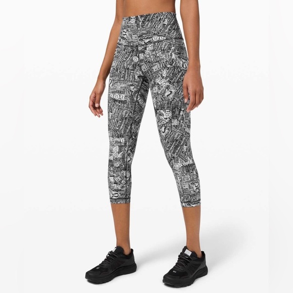 Lululemon Wunder Train High -Rise Crop 21” Tear It Up Alpine White Size6 EUC - Picture 2 of 15